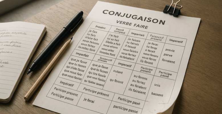 tableau de conjugaison du verbe faire