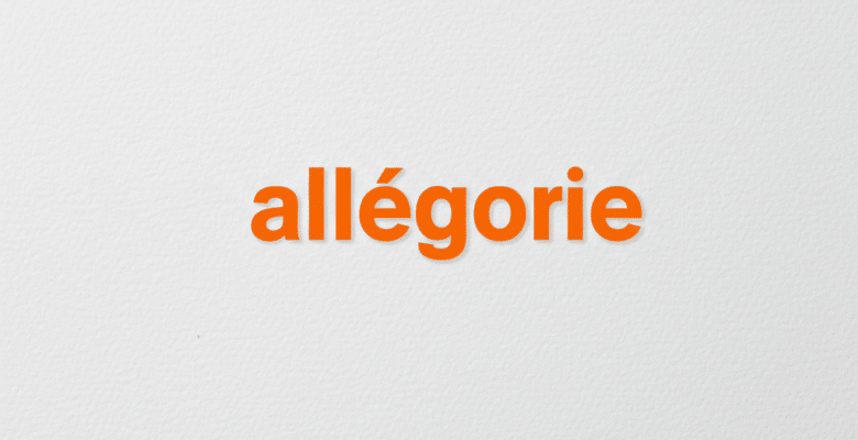 image fond blanc avec "allégorie" écrit en orange dessus